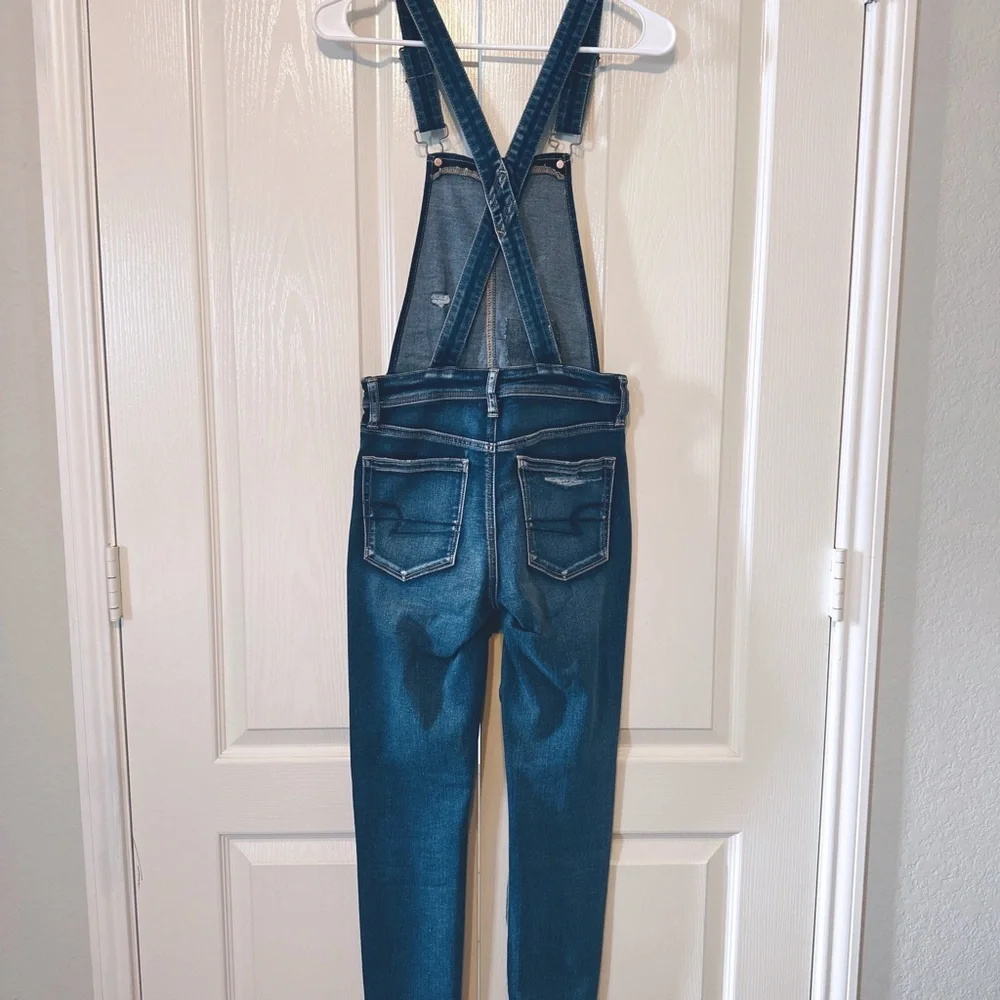 American Eagle Outfitters Super Stretch X Jegging Overall Distressed Size 2 - Picture 2 of 16